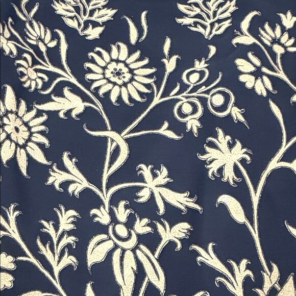 Amanda vintage Smith Navy and Gold Patterned Maxi Dress Size Medium - Picture 10 of 10